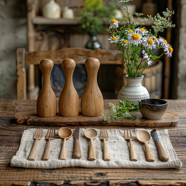 inviting kitchen counter with utensils